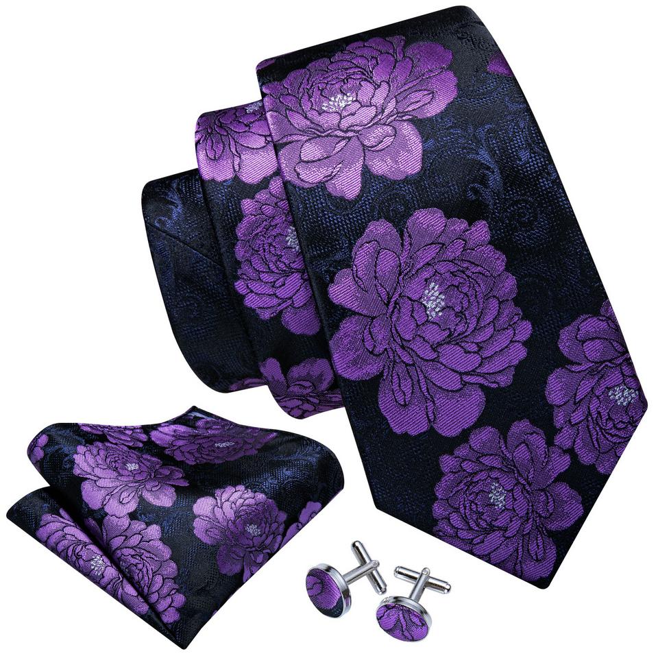 16 Styles Tie with Pearl Brooch for Men Paisley Woven Necktie Hanky Cufflinks Set Wedding Formal