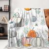 Contemporary Autumn Pumpkin Print Flannel Throw Blanket - Soft Cozy Lightweight for all-Season Travel Camping Blanket for Sofa, Bed, Office, Home Deco