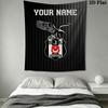 Custom Beşiktaş J.K Wall Hanging Printed Fabric Blanket Decorative Tapestries for Bedroom Living Room Home Decor