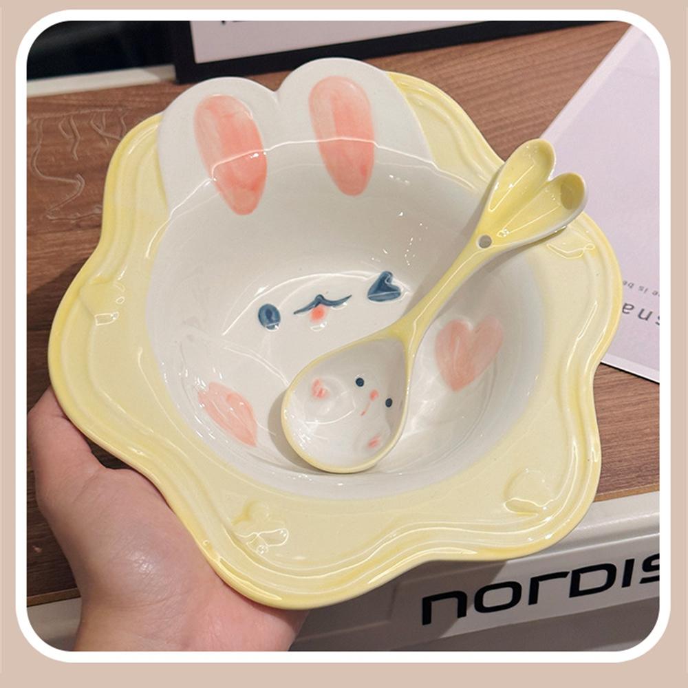 High-value Unicorn Ceramic Spoon Underglaze Color Hand-painted Pink Girly Heart Spoon Dessert Spoon Durable and long-lasting