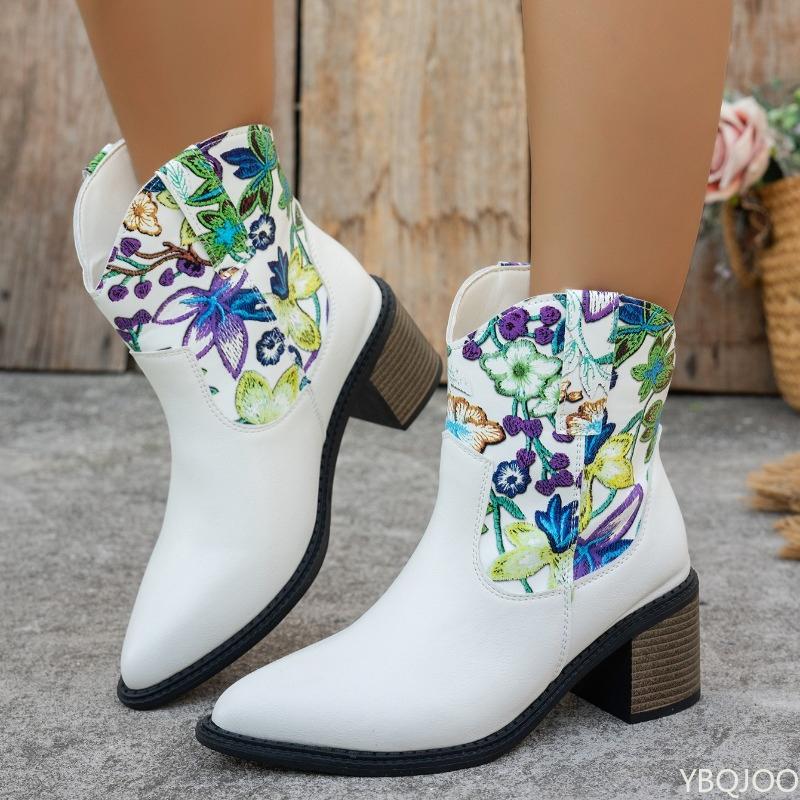 Botki damskie z krótką cholewką ze szpiczastym noskiem, jesienno-zimowe, nowy styl, niski obcas, proste, wygodne, wszechstronne buty damskie