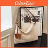 Woven Tote Bag With Zipper For Daily Casual Use Womens Summer Beach Style