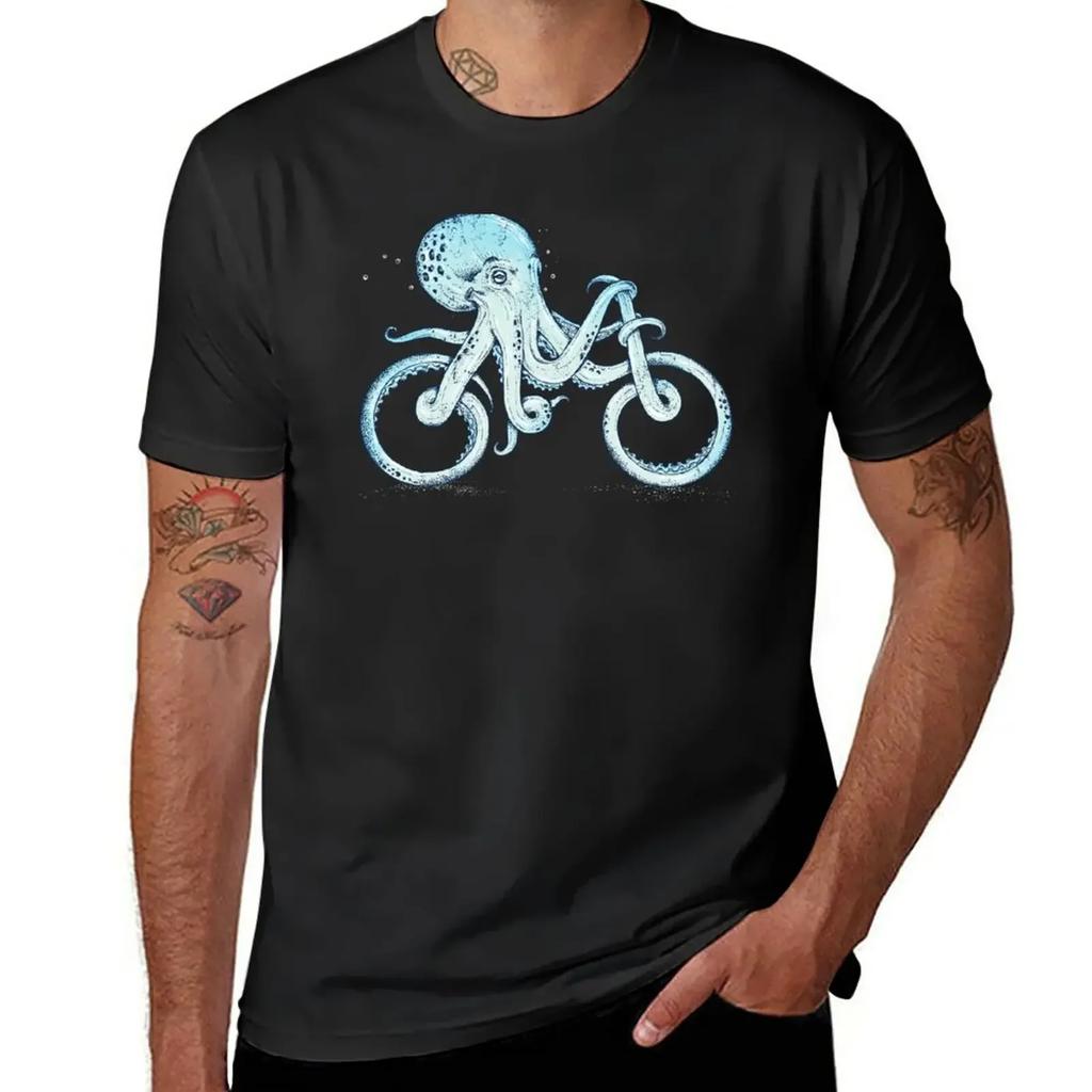octopus bicycle T-Shirt kawaii clothes quick drying mens graphic t-shirts pack