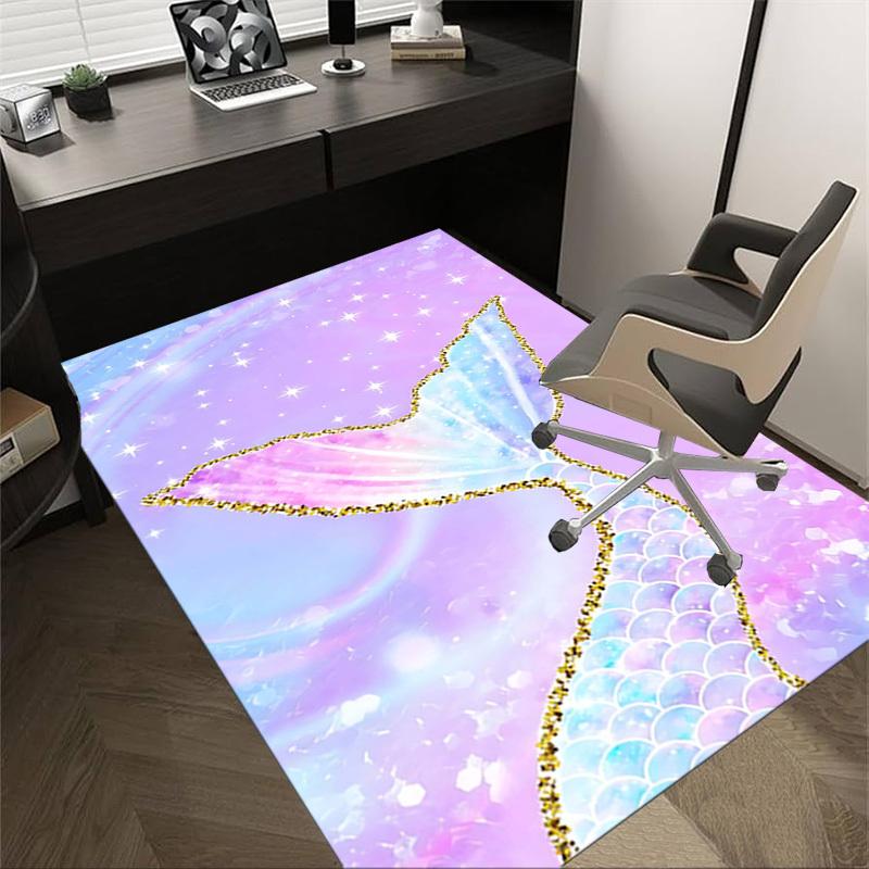 

1PC Mermaid Tail Non-Slip Floor carpet, Office, family, bedroom, Studio - Large Area Rug, Vibrant Colors, Longlasting Material-X420 60cm by 90cm