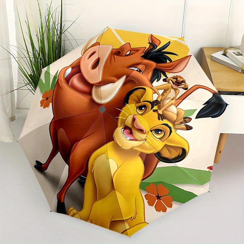 

1pc The Lion King Simba and Friends Automatic 3-Fold Umbrella Design, Cute Cartoon Pattern, Portable Outdoor Umbrella, Perfect, Holiday Gift