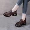 Fashion 2024 Natural Cow Genuine Leather Autumn Summer Women Comfy Flats Ladies Loafers Slip on Female Platform Wedge Shoes