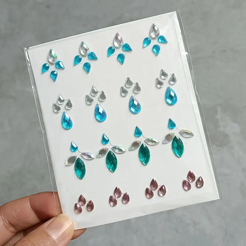 Diamond Crystal Tattoo Sticker Glitter Eyeliner Eyebrow Make Up Face Eyes Diamond Tattoos Rock Rhinestone 3D Eyeliner Stickers