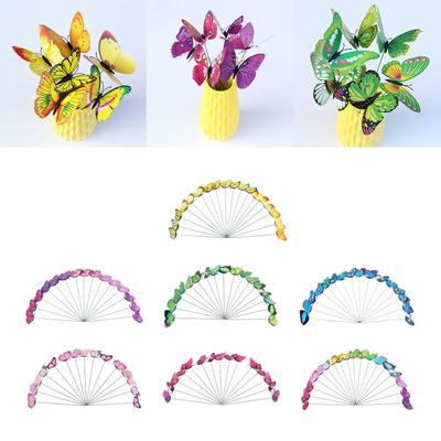 24x Butterfly Decorations Outdoor Patio Backyard Yard Butterfly Garden Stakes for Park Christmas Bouquet Housewarming Plant Pot