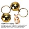 2pcs Gold Silver Tone Dog Hanging Bell Glossy Finished Pet Decorative Charm  Pet Hanging Decoration