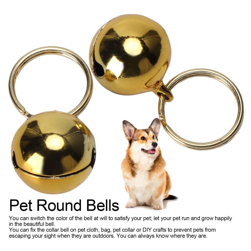 2pcs Gold Silver Tone Dog Hanging Bell Glossy Finished Pet Decorative Charm  Pet Hanging Decoration