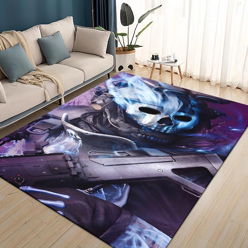 COD 27 Style New Call of Duty Ghost Simon Gun Games Carpet Rug for Living Room Bedroom Home Sofa,Kids Play Non-slip Floor Mat