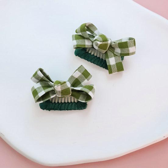 Pet Hair Clip Adorable Elegant Plaid Print Pet Cat Dog Bowknot Hair Bows Pet Supplies