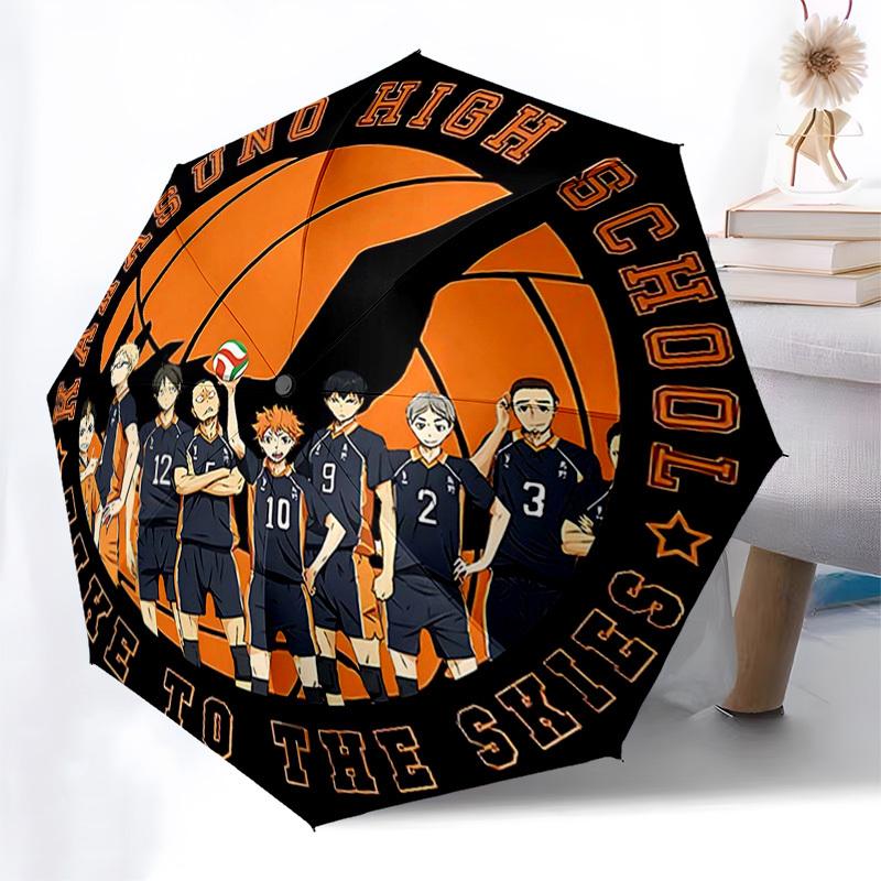

1pc Karasuno High School Haikyuu! Umbrella - Automatic Opening/Closing, Portable 3-Fold Design, 8-Bone Iron Frame, Outdoor Umbrella, Ideal Gift for Fa