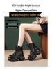 Women's Genuine Leather Platform Martin Boots with Chunky Wedge Heels – Height-Enhancing Ankle Boots for Autumn and Winter