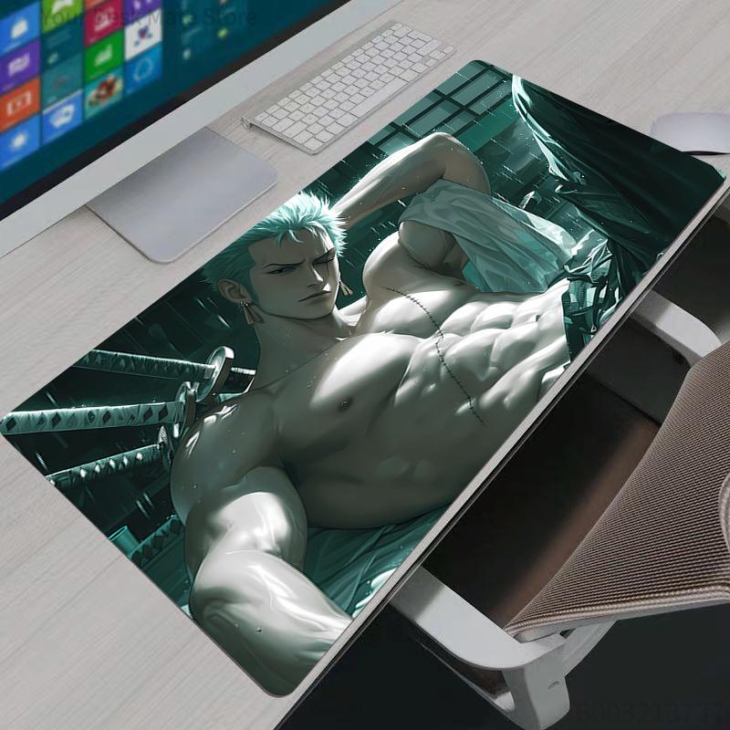 Mouse Pads Notbook One Piece Zoro Large Keyboard Mat NonSlip Rubber Computer Carpet Desk Mat PC Gamer MousePad Youth Gifts