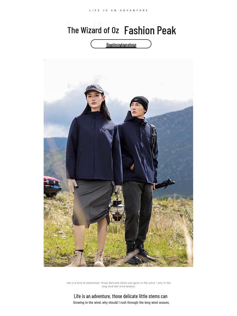 Insulated Fleece-Lined Windproof Waterproof Mountaineering Workwear Jacket