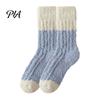 Winter Warm Calf Socks Thickened Long Plush for Women, Coral Fleece Socks, Cold Weather Indoor Thermal Sleep Anti-static Contrast Color Cozy