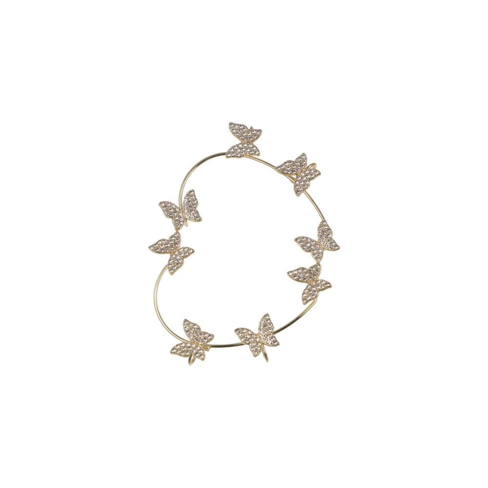 Chic Pearl Flower Ear Cuffs Non-piercing Rhinestone Ear Clips Sweet Butterfly Elf Ear Cuff  Girls