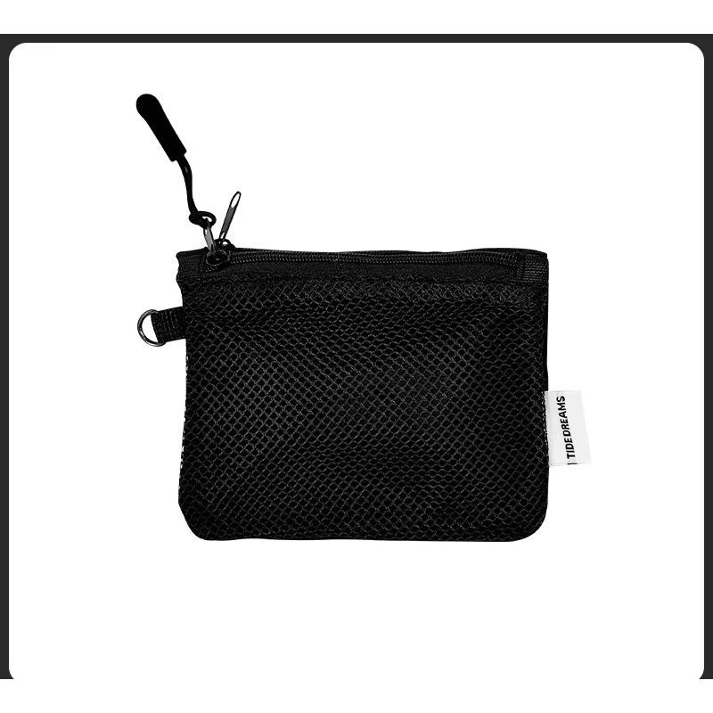 

Простой сетчатый мешок для хранения, мешок с двойной молнией, портативная косметичка, сетчатый мешок для мелочей, сетчатый мешок из марли чёрный