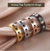 Cazador Cute Animal Paw Rings for Men Women Cat Footprints Finger Ring Stainless Steel Jewelry Birthday Mother Gift Wholesale