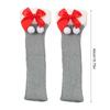 Christmas Fleece Trim Warm Leg Warmers Sweet Plush Balls Bows Knitted Boot Covers Festival Footless Socks for Women