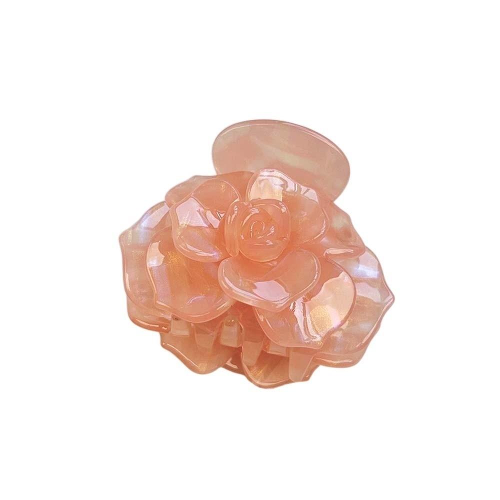 Elegant Flower Shark Clip Gradient Color Acetic Acid Hair Claw Camellia Hair Claw  Daily