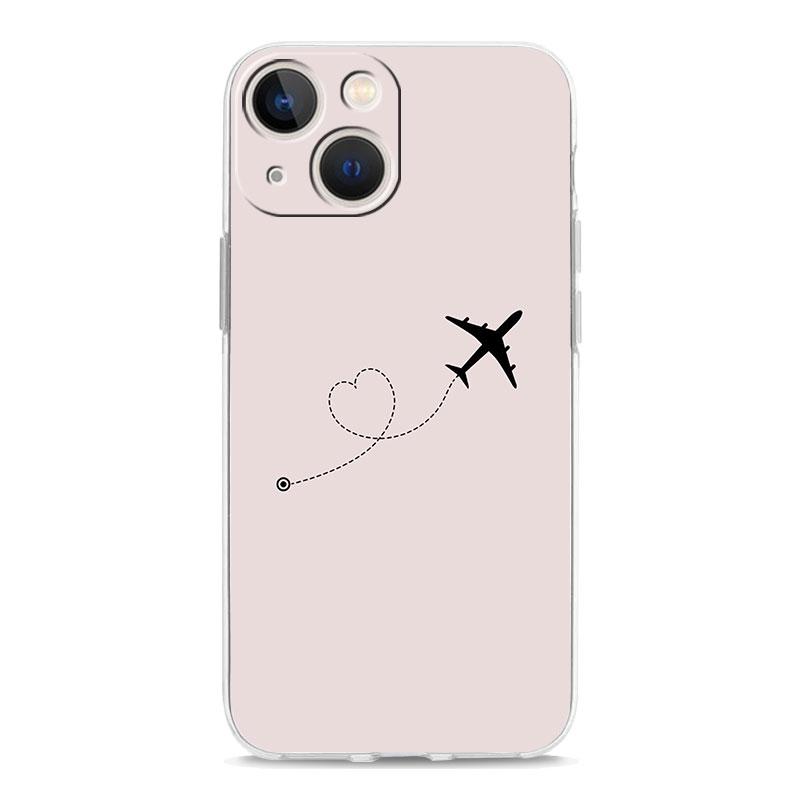 Phone Case For iPhone 17 Air Cases iPhone 16 15 12 13 14 Pro Max SE 7 8 Plus iPhone11 Clear Soft Cover Airplane Pattern
