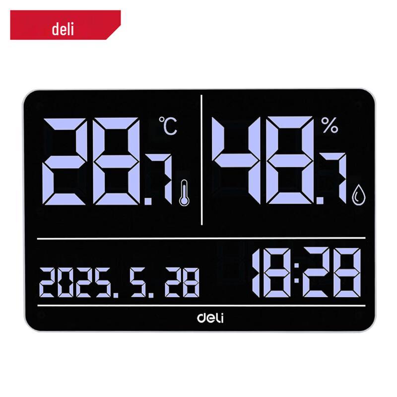 Deli DL336006 Indoor Digital Thermometer Hygrometer with External Probe