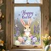 Self-Adhesive Flower Rabbit Sticker Easter Festival Party Sticker New Wall Decal  Glass Decoration