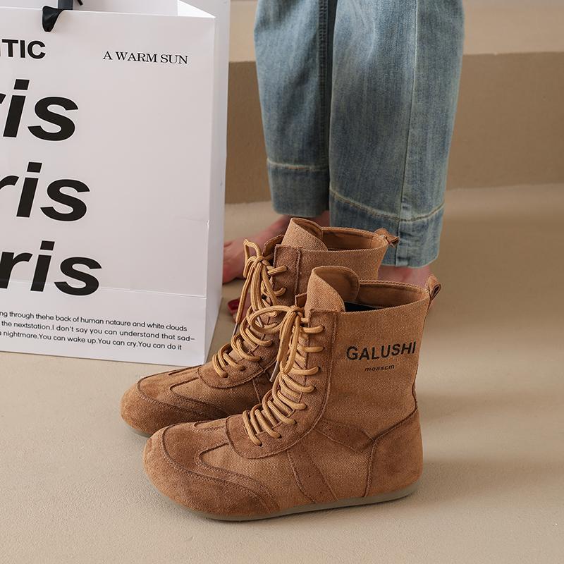 

Модные ботильоны CRLAYDK в стиле ретро для женщин, на шнуровке, стильные повседневные кроссовки, женские, на низком каблуке, для ходьбы, для улицы, ботинки-комбаты, замшевая обувь 40