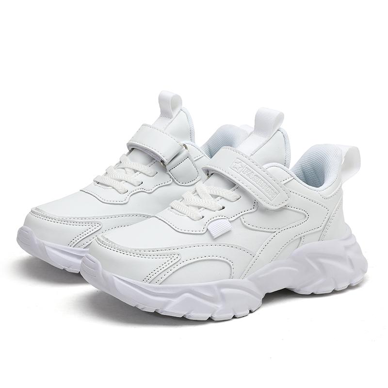 

Спортивная повседневная обувь для девочек, кожаная обувь для тенниса для мальчиков 5–16 лет, уличные детские кроссовки для бега, нескользящая прогулочная обувь на мягкой подошве 32