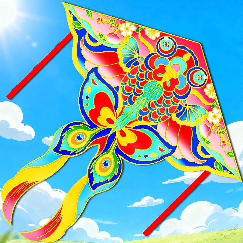 Weifang Goldfish Kite: Colorful Children's Cartoon Koi and Butterfly Design
