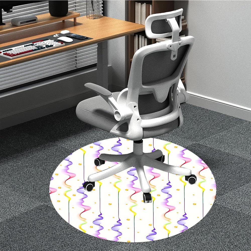 

1pc Colorful Streams Office Round Rug, Non-slip, Soft and Durable Office Rug for Interior Decoration, Perfect for Office, Beautiful Decoration yy26032 80cm by 80cm