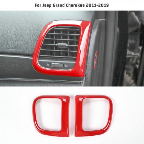 Front Outlet Air Vent Frame Cover Trim Decor For Jeep Grand Cherokee 11-20 Red