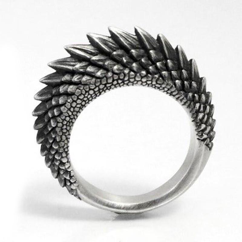Adjustable Open Ring Men Women Sterling Geometric Lizard Design Vintage Artisan Crafted Jewelry Adjustable Open Band
