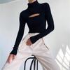Women's Autumn & Winter Knit Chest-Revealing Long Sleeve Top - European and American Style