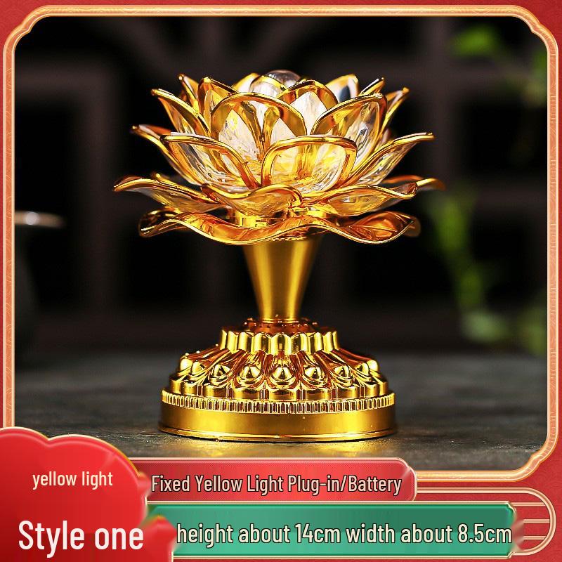 2025 Lotus Bodhisattva Buddha Offering LED Lamp: Colorful, Everlasting Household Decor