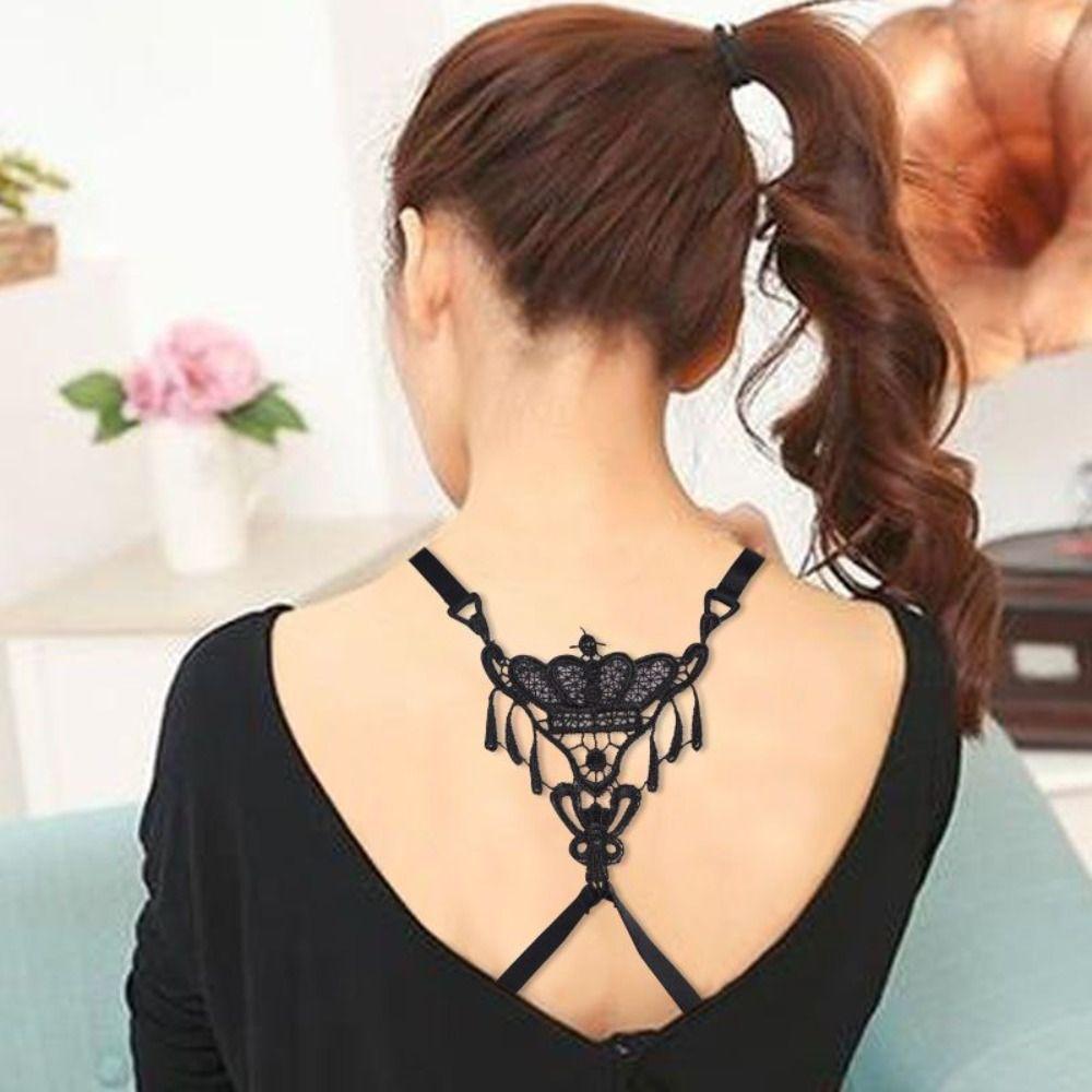 3Pcs Butterfly Beauty Back Bra Straps Cross Lace Bra Straps Sweet Bra Shoulder Straps Women