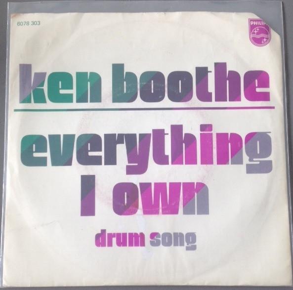 

7inch Record KEN BOOTHE Everything I Own 6078303 Philips 1974 Netherland Reggae Ska Dub Used