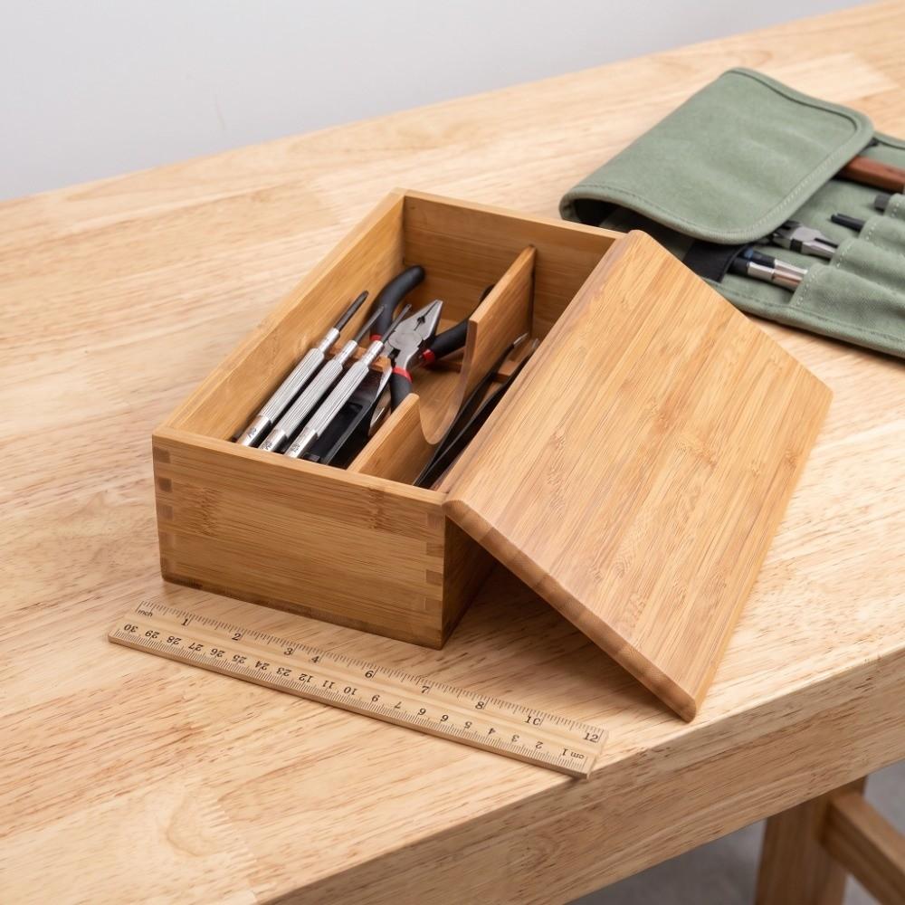 Wood Color Multi-grid Kitchen Cutlery Organizer Dining Room Counter Cutlery Arrangement