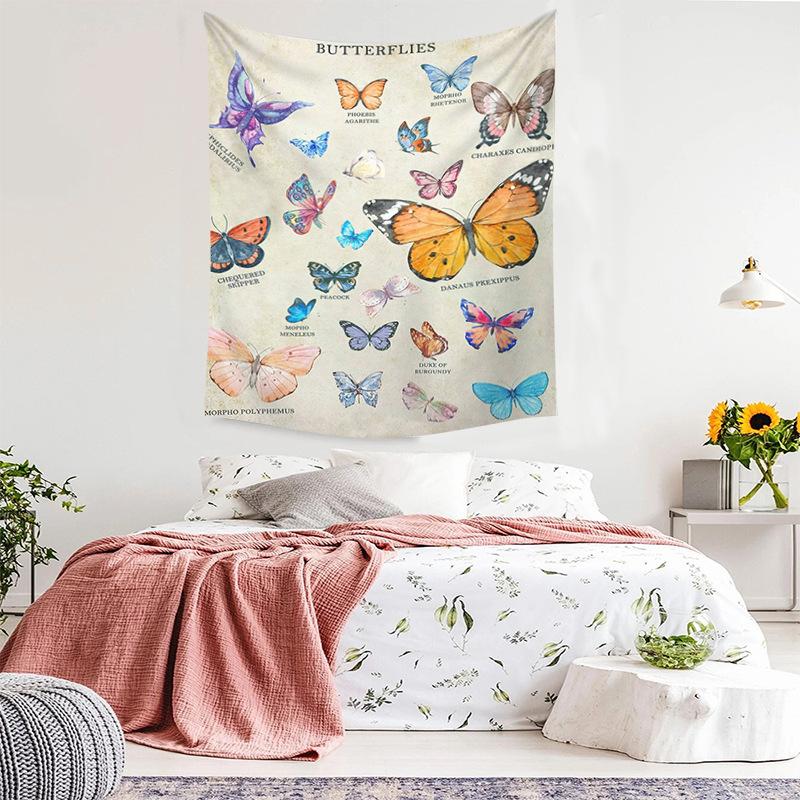 

Bohemian tapestry butterfly pattern wall hanging for home room decoration background fabric on the wall above the bed 74x94cm(29x37in)