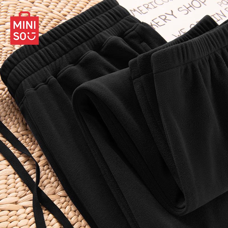 MINISO Men's American Retro Fleece-Lined Jogger Pants