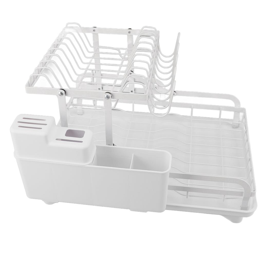Dish Drying Rack Folding 2 Tier Multipurpose Easy Storage Dish Dryer Rack for Kitchen Countertop