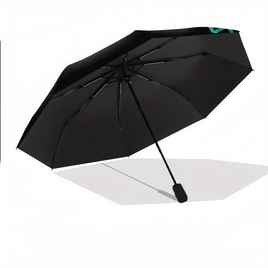 Folding umbrella Colorful tie-dye dachshund with pawprint heart design on a black background Creative portable folding umbrell