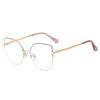 Anti Blue Light Computer Glasses Women Cat Eye Semi Rimless Eyewear Frame Clear Lens Gaming Eyeglasses