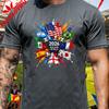 Usa Patriotic Country Flag Soccer T Shirt Unisex Vintage Burst Art Football Supporter Fan Casual Daily Trendy Streetwear Top
