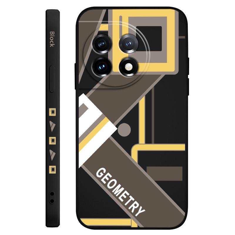 

Beautiful Geometry Phone Case For Oneplus 13 13R 12 12R 11 11R 10 10R 10T 9R 9RT 9 8T 8 7 7T Pro 5G Liquid Silicone Cover OnePlus 7T Pro чорний