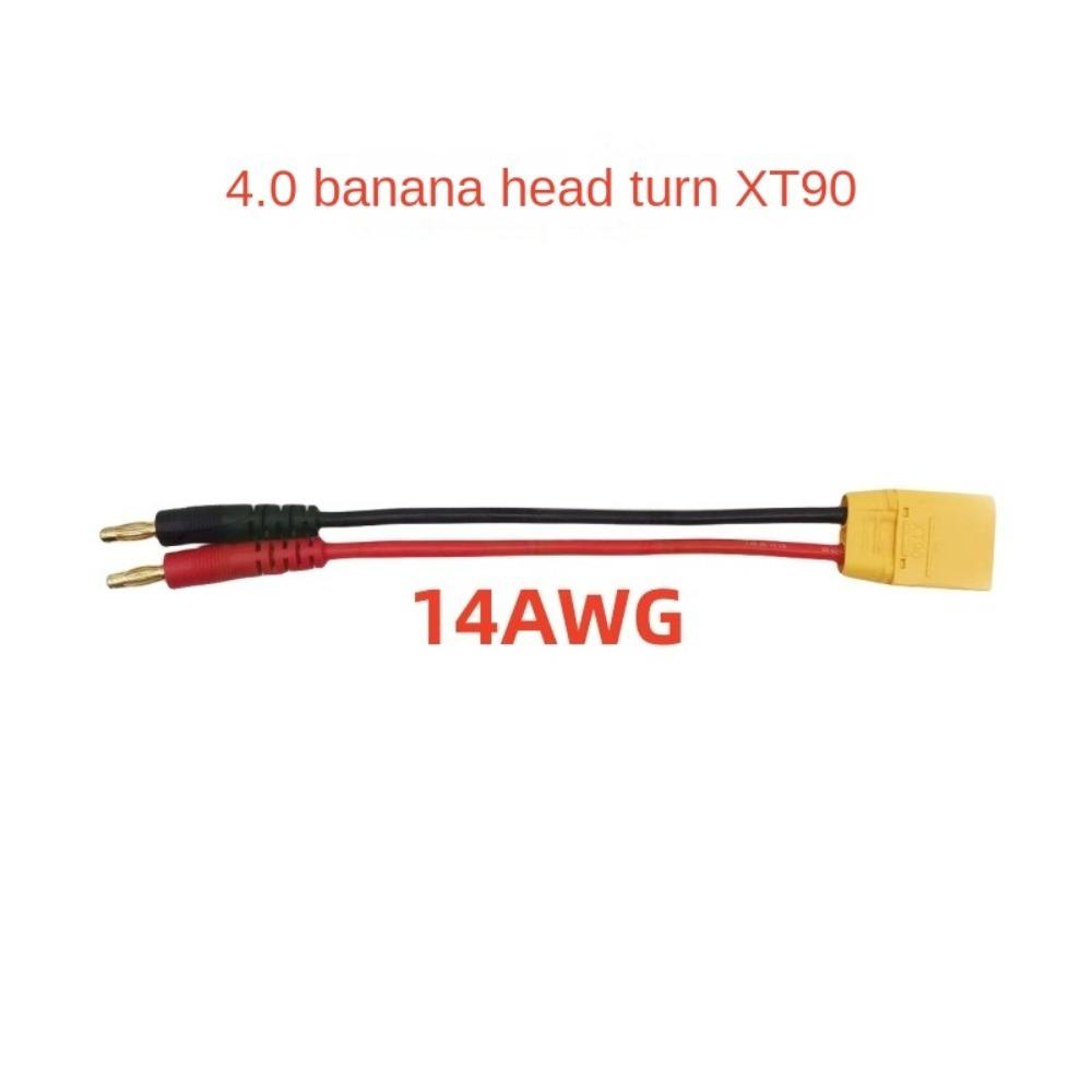 Durable XT30 XT60 XT90 T Plug Charge Lead to 4.0mm Banana Plugs 15cm Charge Cable 14AWG Rubber Adapter Cables for Lipo Battery