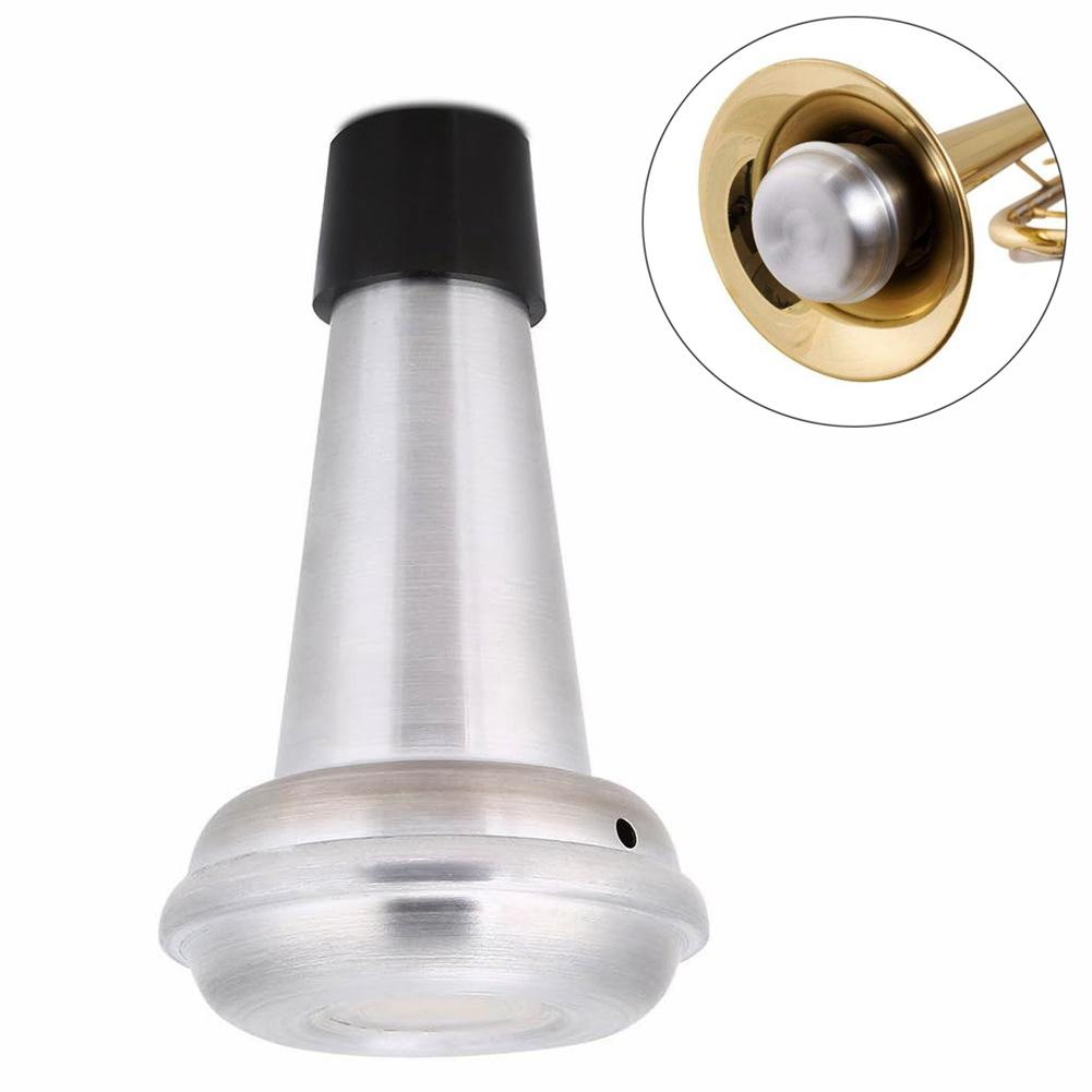 Aluminum Alloy Trumpet Silencer, Noise Reducer, Anti-Disturbance Muffler with Rubber Edge (80%–90% Noise Reduction)