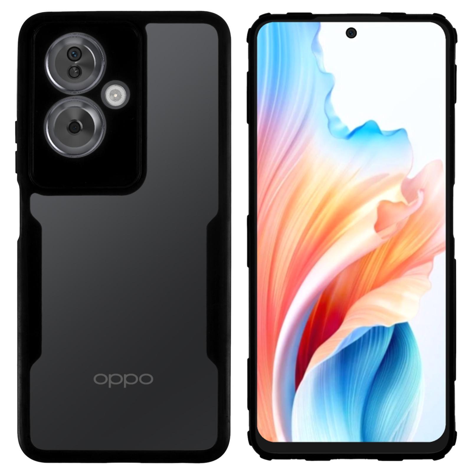 

For Oppo A2 5G/A79 5G Case Acrylic+TPU Full Body Shockproof Phone Cover with PET Screen Protector Black